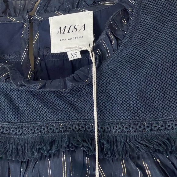 MISA Los Angeles NWT Ashlyn Top and Giulia Bottom Set in XS Beachy Boho Metallic - Picture 5 of 12